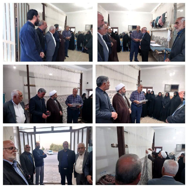 ✅ السلام علیک یا اباعبدالله الحسین برش فرش کارگاه توسعه و بازسازی عتبات عالیات در شهر عشق آباد 🔸با حضور امام جمعه شهرستان عشق آباد ، مهندس اکبرزاده فرماندار شهرستان و رئیس شورای شهر و شورای شهرستان به همراه جمعی از اعضای ستاد توسعه و بازسازی عتبات عالیات شهرستان عشق آباد و جمعی از خواهران بافنده ، یک تخته قالی ۹ متری در کارگاه قالیبافی مهدیه برش خورد و جهت اعتاب مقدسه اهدا شد. 🔹حجة الاسلام تهرانی پور امام جمعه عشق آباد،ضمن تشکر از خواهران بافنده و حضور در کارگاههای قالیبافی ستاد بازسازی عتبات عالیات را توفیقی بزرگ دانست . فرماندار محترم نیز پای صحبت‌های خواهر بافنده نشستند 🔸برادر حسن حسنیان نیز اعلام کرد تاکنون ۶۱ تخته فرش در شهرستان عشق آباد به متراژ ۴۴۱ مترمربع بافته و جهت توسعه و بازسازی بارگاه امامان معصوم (ع) در عتبات عالیات اهدا شده است . 🔹بعد از مراسم برش فرش حاضرین در نماز جماعت مغرب و عشاء در محل مهدیه شهر عشق آباد شرکت نمودند ستاد بازسازی عتبات عالیات شهرستان عشق آباد @eshkabar