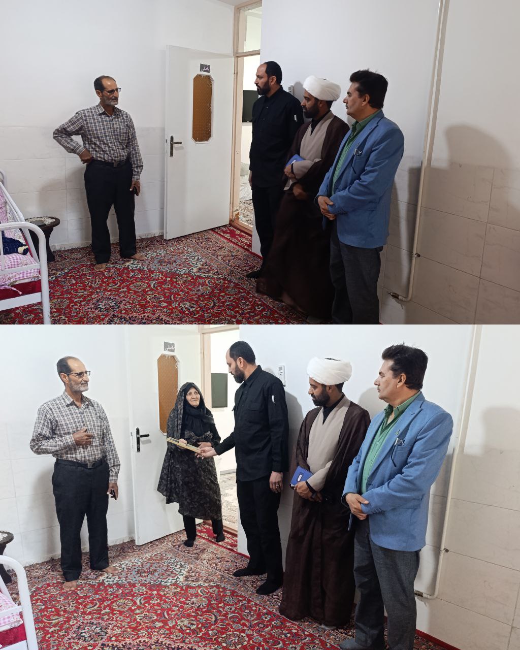 در دیدار با خانواده جانباز احمد علی‌آبادی؛ از مادر نمونه‌ای که سه دهه پرستاری فرزند معلول را بر عهده دارد تجلیل شد 👇